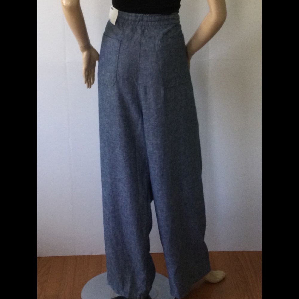 NEW OLD NAVY (Size 2X) Linen Blend Denim Appearance Draw Adjustable String Pants - Picture 2 of 9